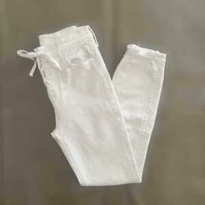 MOTHER Superior White Lace-Up Jeans “The Dazzler” (25)